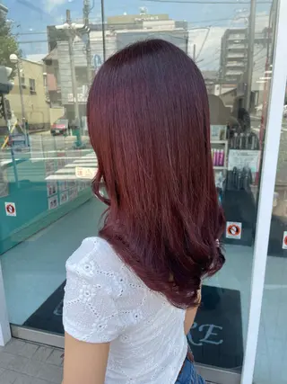 セミロング カラー 吉田 麻倫のヘアスタイル