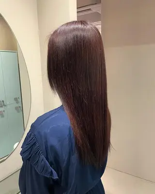 ロング カラー レイヤー/髪質改善 縮毛/ハッシュカットのヘアスタイル