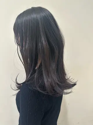 セミロング 松下仁美 /ボブ顔周りレイヤーのヘアスタイル