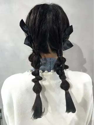 セミロング ヘアアレンジ デザインカラー/パー マ🦖外岡咲希🦖のヘアスタイル
