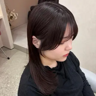ミディアム カラー Rio🎀ブリーチ なし透明感♡顔周り♡のヘアスタイル