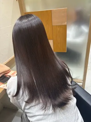 ロング 透明感ツヤカラー/ 縮毛矯正/静岡のヘアスタイル