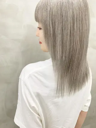セミロング カラー パーマ ヘアアレンジ メンズ ハイトーン/レイヤー 🌸さくらのヘアスタイル