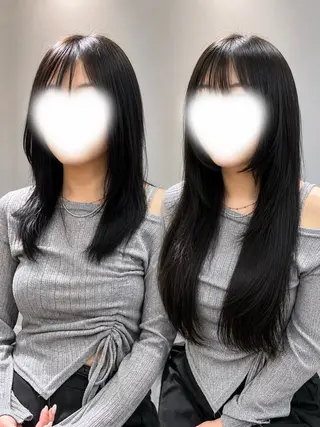 ロング カラー ヘアアレンジ レイヤーカット×髪質 改善🇰🇷シオリのヘアスタイル