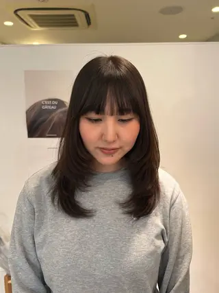 ミディアム カラー yutaka/透明感 カラー/髪質改善🤎のヘアスタイル