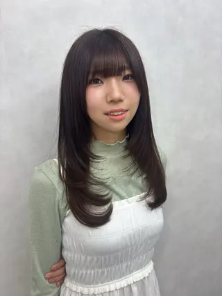 ロング 🩵HIYORI /栄/レイヤーカットのヘアスタイル