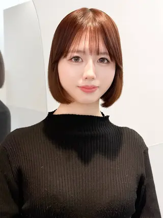 ショート カラー ヘアアレンジ 縮毛矯正🤍 盛れるボブ/ひかりのヘアスタイル