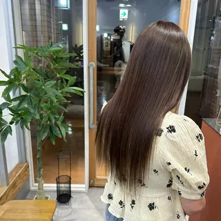 ロング オリーブカラー/ 透明感/まいのヘアスタイル
