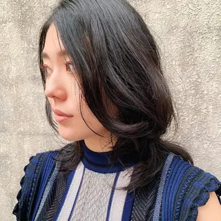 ミディアム パーマ 中川 竜誠のヘアスタイル