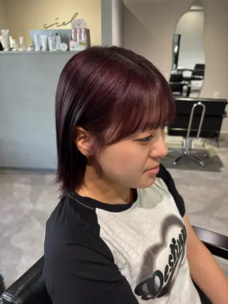 ミディアム YURINO /ボブ ベージュ/ハイトーンのヘアスタイル