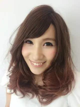 セミロング ロング カラー パーマ K△N△♡かな ヘア&まつげのマツエク・マツパデザイン