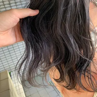 セミロング カラー メンズカットパーマ/ ブリーチ高柳将太のヘアスタイル
