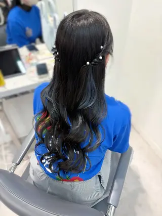 ロング ヘアアレンジ 無料カットモデル💞 ピンク💞みどりのヘアスタイル