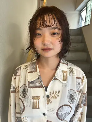 ミディアム カラー パーマ SIKI yuuna レイヤーカット🪽のヘアスタイル