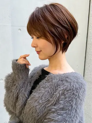 ショート 数名限定/似合わ ショート+艶カラー✨のヘアスタイル