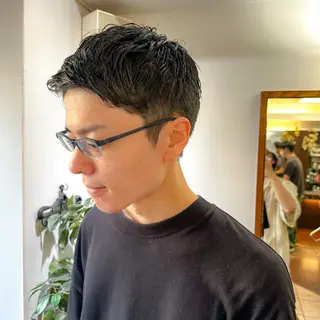 ショート メンズ メンズ💈毛流れパー マ✨メンズカット吉田のヘアスタイル