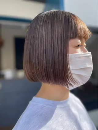 ショート カラー 髪質改善/ブリーチ なし🤎柔ベージュのヘアスタイル