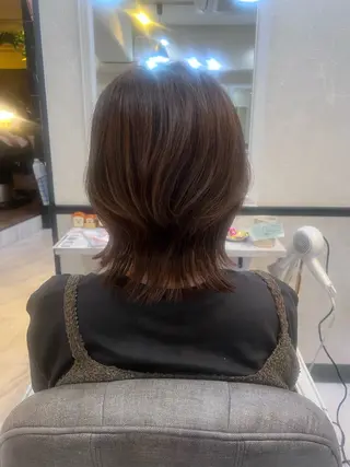 ミディアム カラー 大人デザイン 🍃MORIKA🍃のヘアスタイル