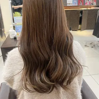 セミロング カラー 🤎韓国ヘア ベージュ まゆか🤎のヘアスタイル