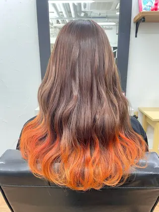 ロング カラー 青木 優歩のヘアスタイル