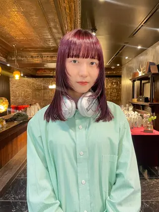 ミディアム カラー くびれレイヤー/艶 カラー　MADOKAのヘアスタイル