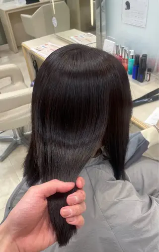 ミディアム カラー シャドウパーマ／骨格 矯正カット　トモキのヘアスタイル