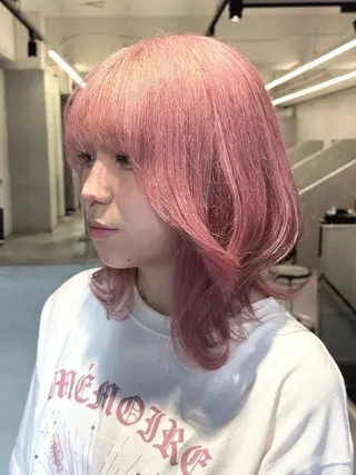 ミディアム ハイトーン推しカラー Shosei/心斎橋のヘアスタイル
