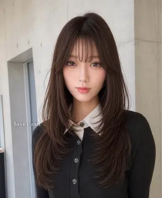 セミロング カラー ヘアアレンジ 🌫️大人韓国ヘア 🌫️naoyaのヘアスタイル