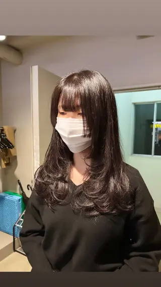 ロング カラー パーマ ヘアアレンジ メンズ 上品＆韓国風 🥀海心🥀のヘアスタイル