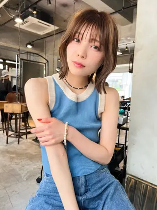 ミディアム カラー 艶髪/韓国ヘア🎀 Kanon︎︎⁺.のヘアスタイル