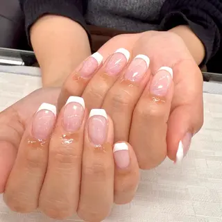 ネイル MAXKELLY正池 白フレンチ募集🕊️のネイルデザイン