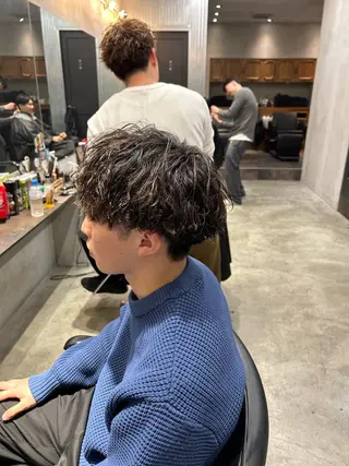 ミディアム メンズ 【明大前フェード/ メンズパーマ/岳】のヘアスタイル