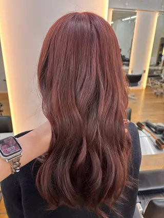 ミディアム カラー ハードパーマ Rico💜のヘアスタイル