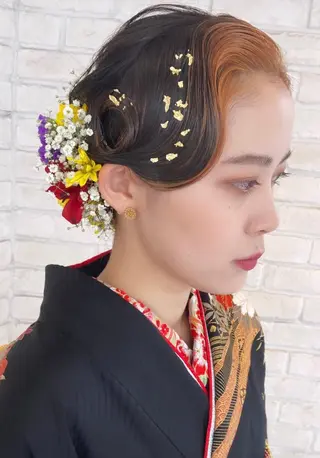 セミロング あやか 白髪ぼかしハイライトのヘアスタイル