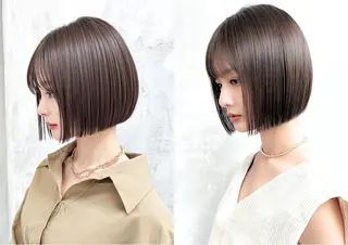 ショート カラー ヘアアレンジ VIMhair天神店 縮毛矯正 ハイライトのヘアスタイル