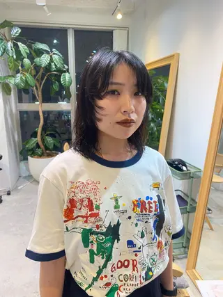 ミディアム パーマ FILMS/sari /似合わせカットのヘアスタイル