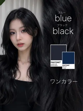 ロング カラー ラベンダー💜グレー 🩶暗髪🖤のヘアスタイル