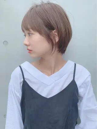 ショート カラー パーマ ヘアアレンジ 【公式】amble luxe池袋東口🩷のヘアスタイル