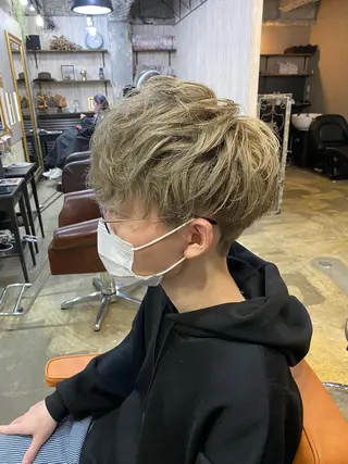 パーマ メンズ 勝河 怜楊のヘアスタイル