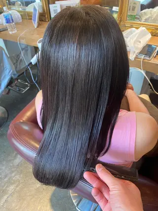 セミロング カラー 髪質改善／美髪矯正 林田和真のヘアスタイル