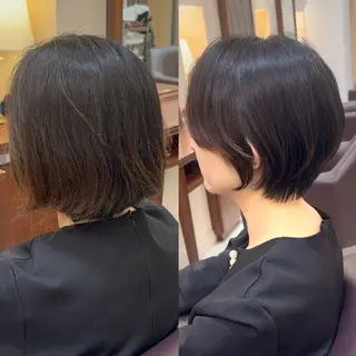 ショート 【ショート/ボブ 丸みショート】深萱のヘアスタイル