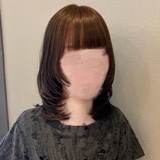 ミディアム カラー 顔周り/艶カラー /ヘアメ🎀あつはのヘアスタイル