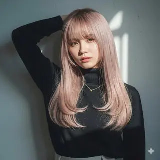 セミロング 髪質改善 赤み消しカラー山本のヘアスタイル