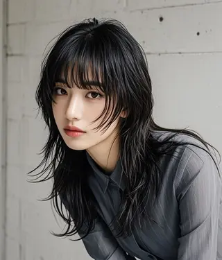 セミロング ウルフカット 811 大阪梅田 ウルフのヘアスタイル