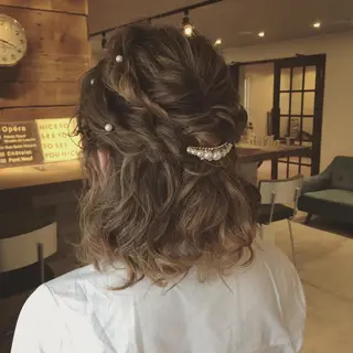 ミディアム ヘアアレンジ ハイトーン×髪質改善 KENTAのヘアスタイル