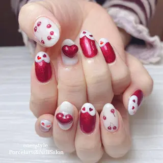 ミディアム ネイル 🐾enen style 🐾のネイルデザイン