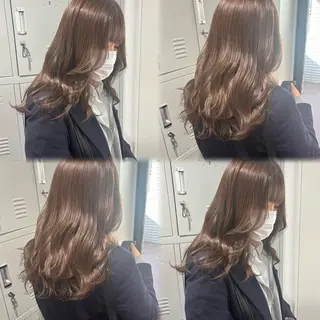 セミロング カラー 髪質改善ストレート /暖色カラー🎀🪞のヘアスタイル