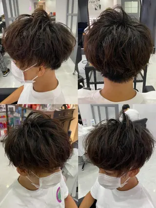 ショート カラー パーマ ヘアアレンジ メンズ 🔥メンズパーマ 特化 渡辺一翔のヘアスタイル