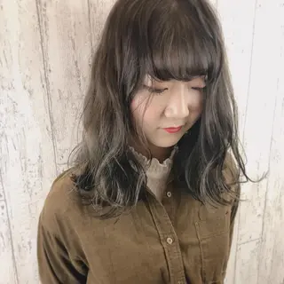 ミディアム カラー 透明感カラー/韓国 ブリーチ/古橋のヘアスタイル