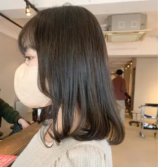 ミディアム カラー 透明感カラー✂︎ /縮毛矯正/YUKAのヘアスタイル